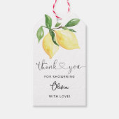 レモンブライダルシャワーサンキューメッセージカード ギフトタグ (正面)