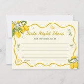 レモンブライダルシャワーデイトナイトアイディアカード 招待状 (正面)