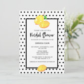 レモンブライダルシャワーハンドレタリング水玉模様 招待状 (スタンド正面)