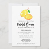 レモンブライダルシャワーバーチャルオンラインエレガントシンプル 招待状 (正面)