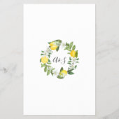 レモンブライダルシャワービンゴゲームカード チラシ (裏面)