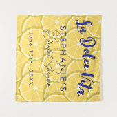 レモンブライダルシャワーフォトブースBackdrop Tapestry タペストリー (正面(横))