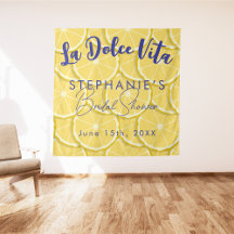 レモンブライダルシャワーフォトブースBackdrop Tapestry