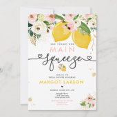 レモンブライダルシャワーフローラレモンメインスクイーズ 招待状 (正面)