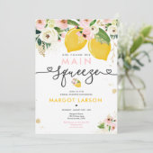 レモンブライダルシャワーフローラレモンメインスクイーズ 招待状 (スタンド正面)