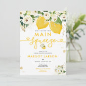 レモンブライダルシャワーフローラレモン主絞り 招待状 (スタンド正面)