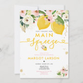 レモンブライダルシャワーフローラレモン主絞り 招待状 (正面)