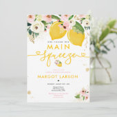 レモンブライダルシャワーフローラレモン主絞り 招待状 (スタンド正面)