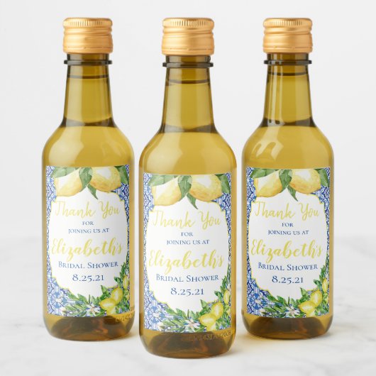 レモンブライダルシャワーミニワインボトルラベル ワインラベル (ボトル)