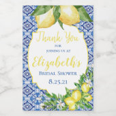 レモンブライダルシャワーミニワインボトルラベル ワインラベル (シングルラベル)