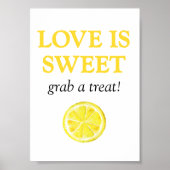 レモンブライダルシャワーラブズスウィートサイン ポスター (正面)