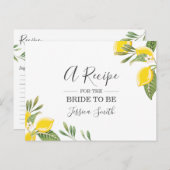 レモンブライダルシャワーレシピカードシトラスボ素朴ホ ポストカード (正面/裏面)