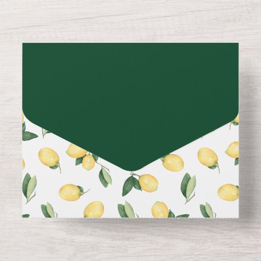 レモンブライダルシャワーレシピカードティアオフ招待状 オールインワン招待状 (裏面)