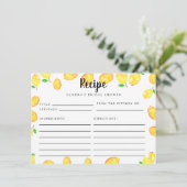 レモンブライダルシャワーレシピカードメインスクイーズ エンクロージャーカード (スタンド正面)