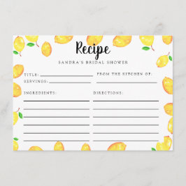 レモンブライダルシャワーレシピカードメインスクイーズ エンクロージャーカード