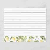 レモンブライダルシャワーレシピカード (裏面)