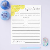 レモンブライダルシャワーレシピカード チラシ (シングル)