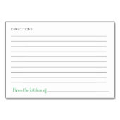 レモンブライダルシャワーレシピカード テーブルナンバー (裏面)