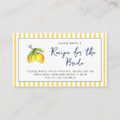 レモンブライダルシャワーレシピリクエストカード エンクロージャーカード (正面)