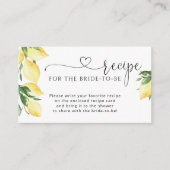 レモンブライダルシャワーレシピ要求エンクロージャカード エンクロージャーカード (正面)