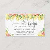 レモンブライダルシャワーレシピ要求エンクロージャカード エンクロージャーカード (正面)
