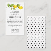 レモンブライダルシャワーレシピ要求エンクロージャカード エンクロージャーカード (正面/裏面)