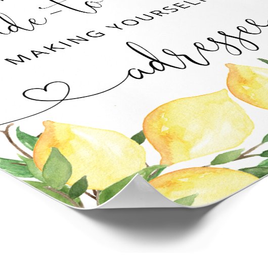 レモンブライダルシャワー住所と封筒 ポスター (角)