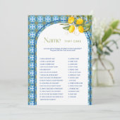 レモンブライダルシャワー名ザケーキゲームカード 招待状 (スタンド正面)