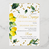レモンブライダルシャワー実在 箔招待状 (正面)