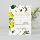 レモンブライダルシャワー実在 箔招待状 (立ち正面)