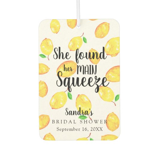 レモンブライダルシャワー彼女は彼女のメインの絞りを見つけた カーエアーフレッシュナー (正面)