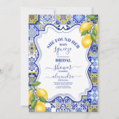 レモンブライダルシャワー彼女は彼女のメインの絞りを見つけた 招待状 (正面)