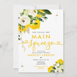 レモンブライダルシャワー彼女は彼女のメインの絞りを見つけた 招待状