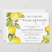 レモンブライダルシャワー彼女は彼女のメインの絞りを見つけた 招待状 (正面)
