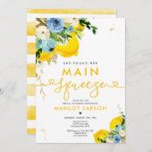 レモンブライダルシャワー彼女は彼女のメインの絞りを見つけた 招待状 (正面/裏面)