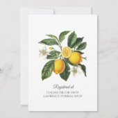 レモンブライダルシャワー招待 招待状 (裏面)