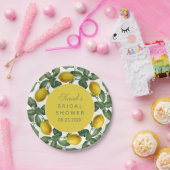 レモンブライダルシャワー植物性フルーツエレガントスクリプト ペーパープレート (パーティー)