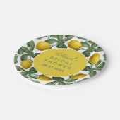 レモンブライダルシャワー植物性フルーツエレガントスクリプト ペーパープレート (アングル)