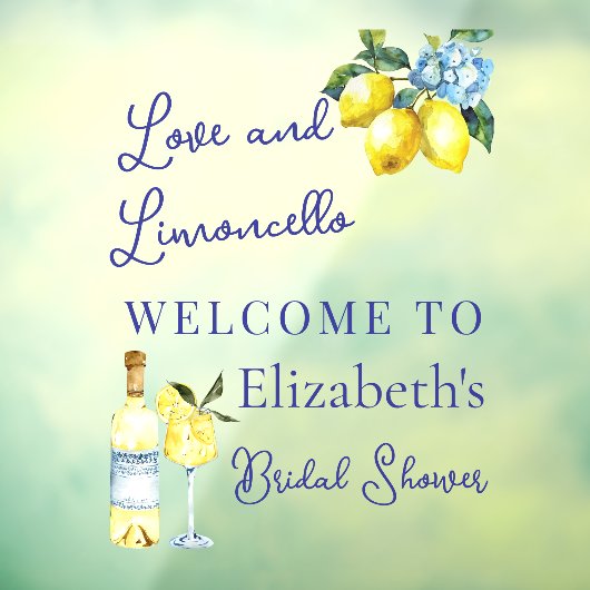 レモンブライダルシャワー鏡ウェルカムサインデカール ウィンドウサイン (シート3)