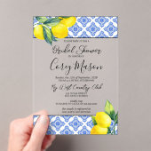 レモンブライダルシャワー アクリル招待状 (インサイチュ (ポータブル))