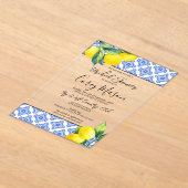 レモンブライダルシャワー アクリル招待状 (レイダウン)