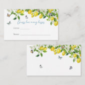 レモンブライダルシャワー |キス数の推測 エンクロージャーカード (正面/裏面)