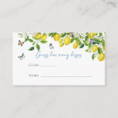 レモンブライダルシャワー |キス数の推測 エンクロージャーカード (正面)