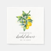 レモンブライダルシャワー スタンダードカクテルナプキン (正面)