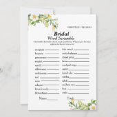 レモンブライダルワードスクランブルブライダルシャワーゲームカード 招待状 (正面)