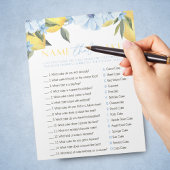 レモンブライダル名ケーキシャワーゲームパック ノートパッド