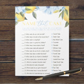 レモンブライダル名ケーキシャワーゲームパック ノートパッド