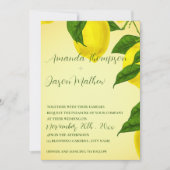 レモンブライトかわいらしイエローシトラス結婚ズ 招待状 (正面)