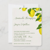 レモンブライトかわいらしイエローシトラス結婚ズ 招待状 (正面)