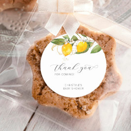 レモンブライト柑橘類フローラベビーシャワーありがとう ラウンドシール